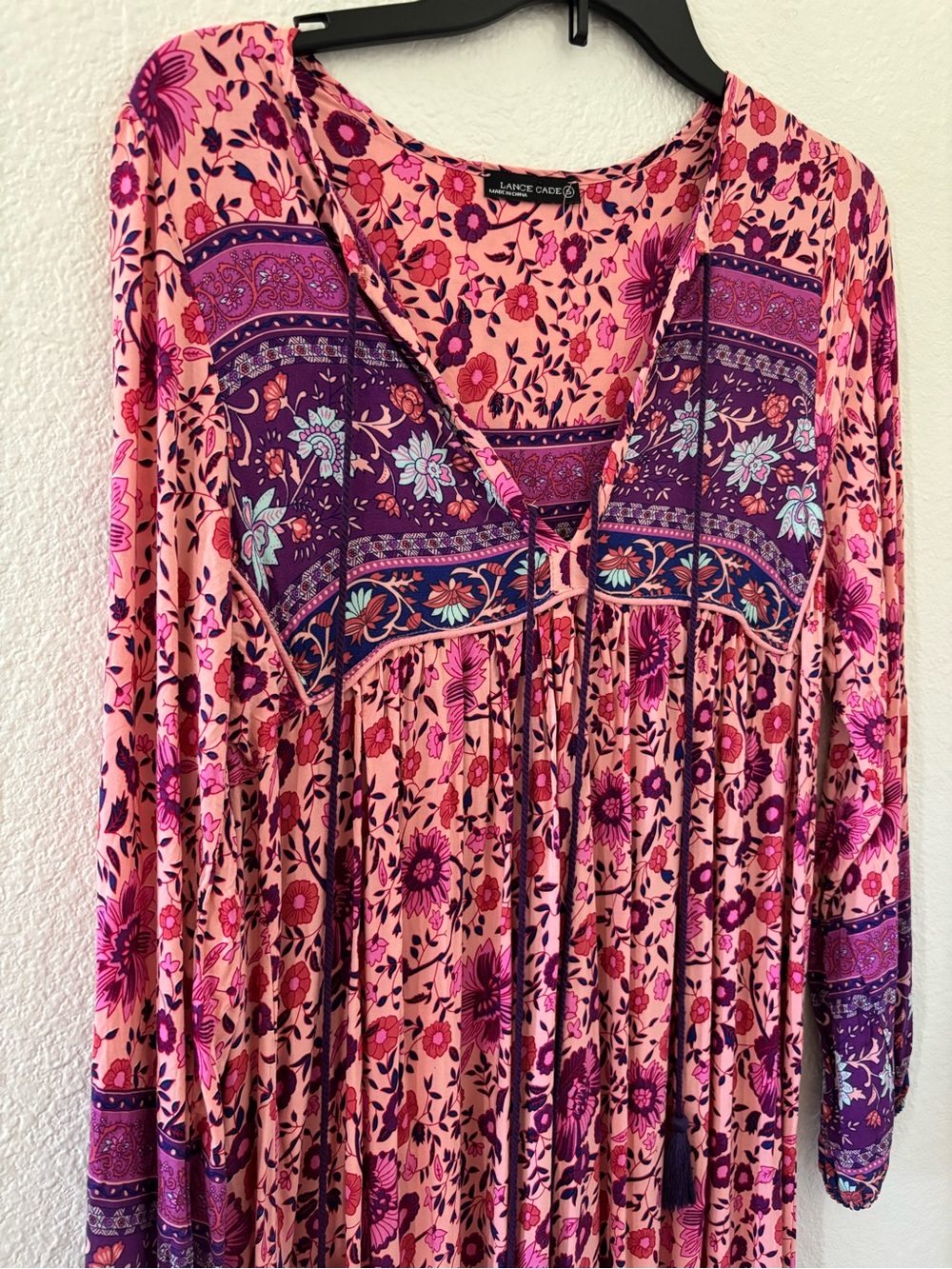 Boho Pink and Purple Maxi /midi Dress small - Picture 7 of 12